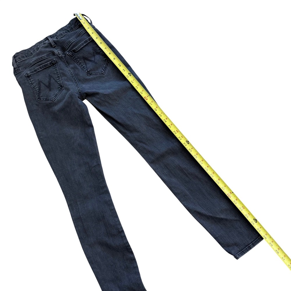 MOTHER High Waisted Looker Skinny Jeans Dancing In‎ The Dark Faded Black Size 25 - Picture 6 of 11